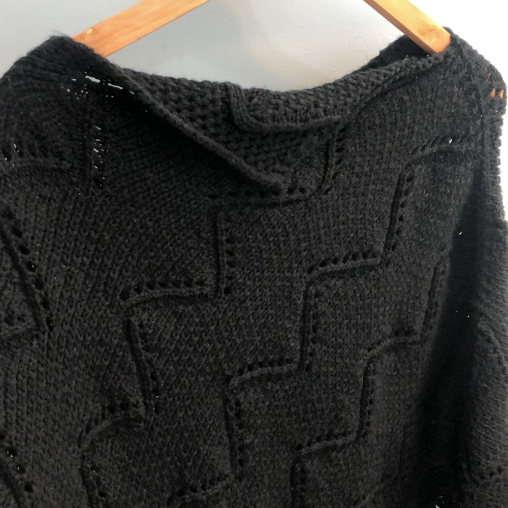 Black knit poncho